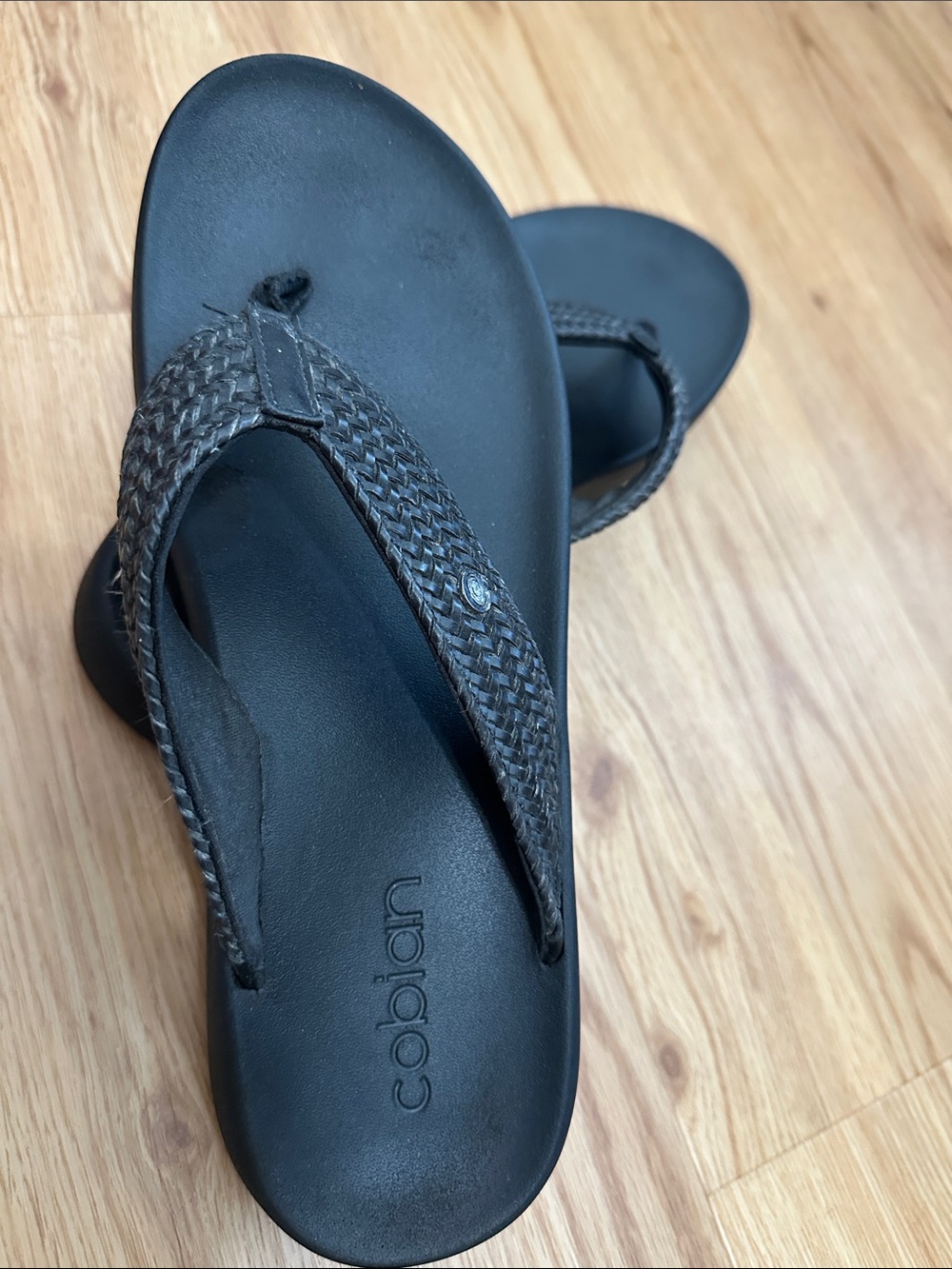 Cobian Black Braided Strap Flip Flops